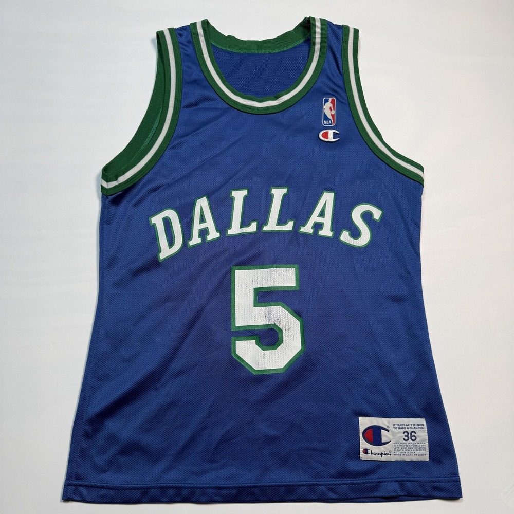Vintage Dallas Mavericks Jason Kidd Jersey Mens Small 36 Blue NBA Champion